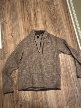 Patagonia Men's Zip-Neck Fleece Sweater - Brown Heather